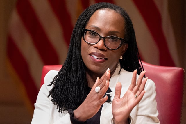 Supreme Court Justice Ketanji Brown Jackson speaks to the 2025 Supreme Court Fellows Program, Thursday, Feb. 13, 2025, at the Library of Congress in Washington, D.C., U.S.     Jacquelyn Martin/Pool via REUTERS/File Photo