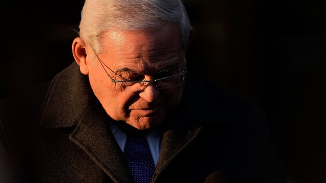 Former Sen. Bob Menendez, after his sentencing on January 29 in New York.
