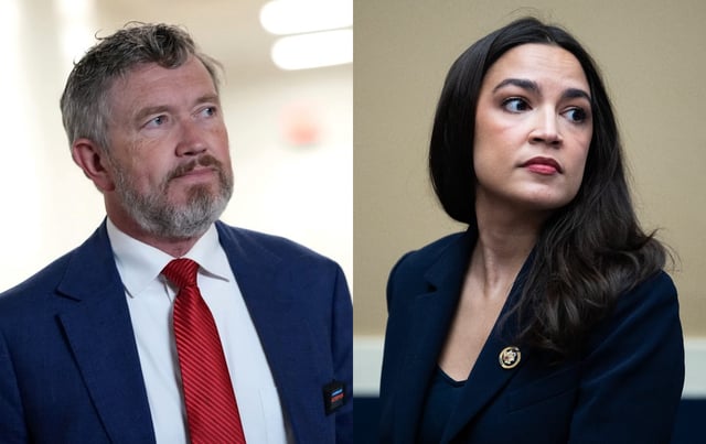 Representatives Thomas Massie and Alexandria Ocasio-Cortez, two cosponsors of the House resolution against war with Iran.