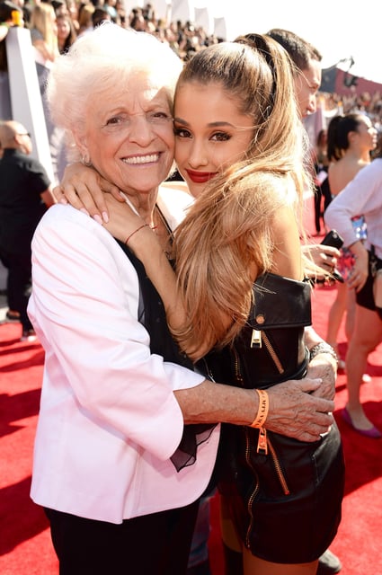 Ariana Grande attends the 2014 MTV Video Music Awards with her grandmother, Marjorie Grande, on Aug. 24, 2014 in Inglewood, CA.