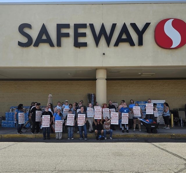 Safeway workers hit the picket line in Grand Junction on Tuesday, June 17, 2025, over alleged unfair labor practices. (Photo from UFCW Local 7 Facebook page)