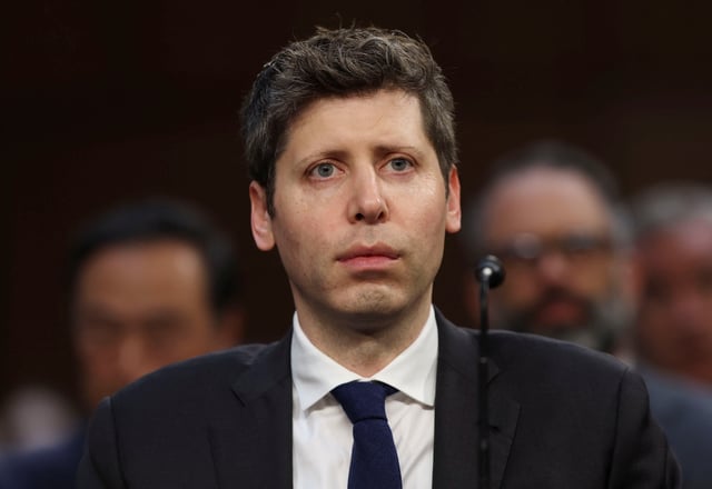 OpenAI CEO Sam Altman is seated to testify before a Senate Commerce, Science, and Transportation Committee hearing titled “Winning the AI Race: Strengthening U.S. Capabilities in Computing and Innovation,” on Capitol Hill in Washington, D.C., U.S., May 8, 2025. REUTERS/Jonathan Ernst/File Photo