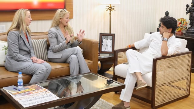 Jyotiraditya Scindia with SpaceX officials.