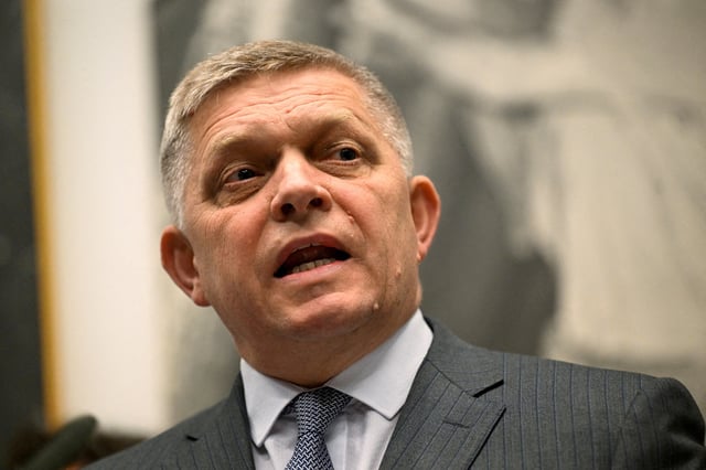 Le premier ministre slovaque Robert Fico à Handlová, au centre de la Slovaquie, le 15 mai 2025.