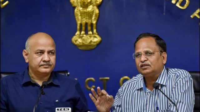 Manish Sisodia was the education minister while Satyendar Jain was PWD minister in Delhi government when the alleged irregularities took place. (PTI)