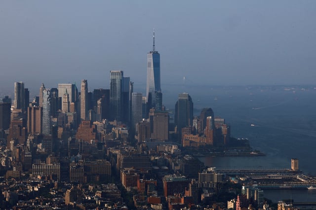 The One World Trade Center building stands amid the Manhattan skyline in New York City, U.S., July 26, 2023. REUTERS/Amr Alfiky/File Photo