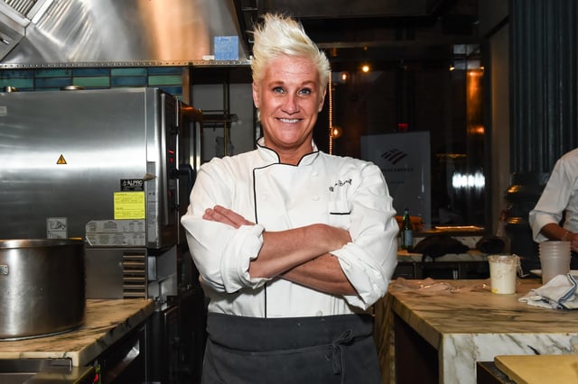 Anne Burrell poses during the Food Network &amp; Cooking Channel New York City Wine &amp; Food Festival at the Chefs Club on October 10, 2019 in New York City.