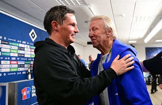 Auch für HSV-Coach Merlin Polzin (l.) war Horst Hrubesch bis zuletzt ein wichtiger Ratgeber.