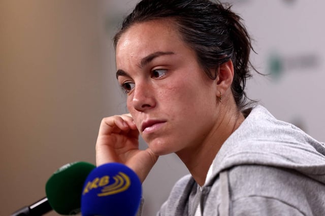 La Française Lois Boisson après sa défaite en demi-finale du simple dames à Roland-Garros à Paris, le 5 juin 2025.