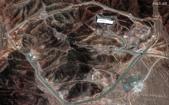 Imagen de satélite del complejo nuclear de Fordow, en Irán.