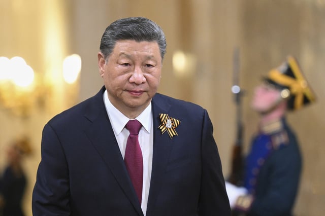 President of China Xi Jinping arrives in the Kremlin for a gala concert held for heads of foreign delegations, in Moscow, Thursday, May 8, 2025, ahead of celebrations of the 80th anniversary of the victory over Nazi Germany.