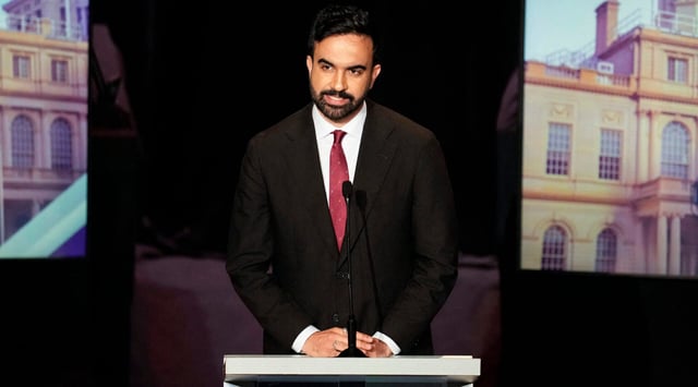 Assemblyman Zohran Mamdani speaks during the New York City Democratic Mayoral Primary Debate at the John Jay College of Criminal Justice in the Gerald W. Lynch Theater on June 12, 2025 in New York City. (Vincent Alban/Pool/AFP via Getty Images)
