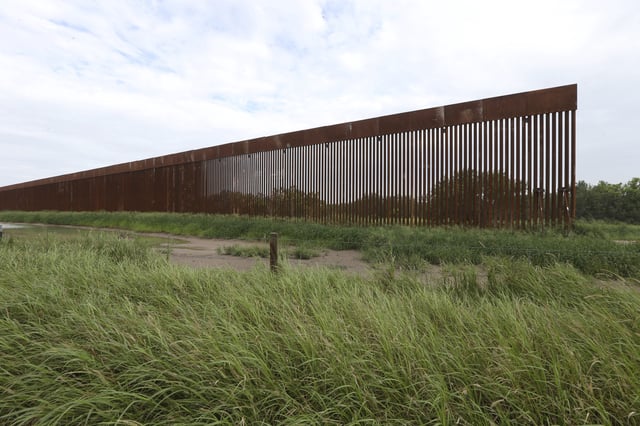 A border wall section stands on July 14, 2021, near La Grulla, Texas, in Starr County.