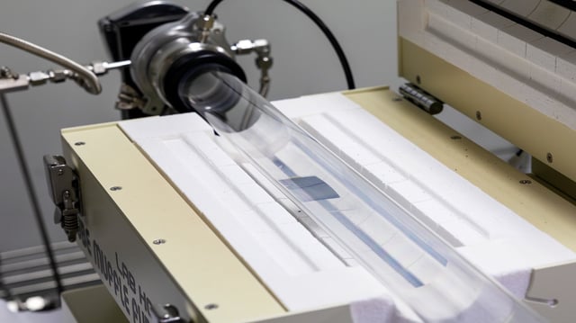 Stainless steel (SUS) cut into square pieces and placed in a metal-organic chemical vapor deposition (MOCVD) system for coating with molybdenum disulfide (MoS₂) thin films.