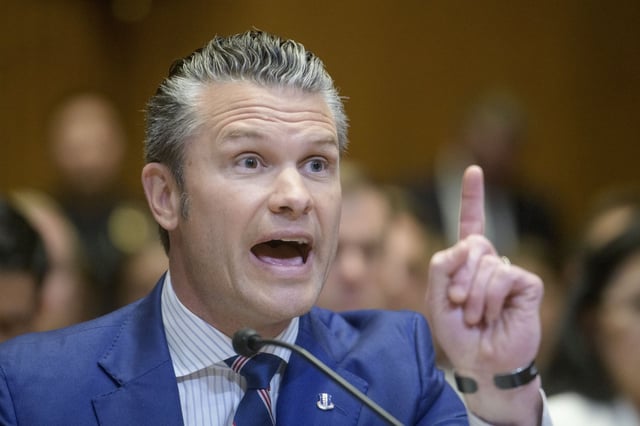 Secretary of Defense Pete Hegseth testifies during a Senate Committee on Appropriations subcommittee hearing to examine proposed budget estimates for fiscal year 2026 for the Department of Defense, on Capitol Hill, Wednesday, June 11, 2025, in Washington. (AP Photo/Rod Lamkey, Jr.)