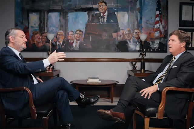 Ted Cruz and Tucker Carlson on the Tucker Carlson Show