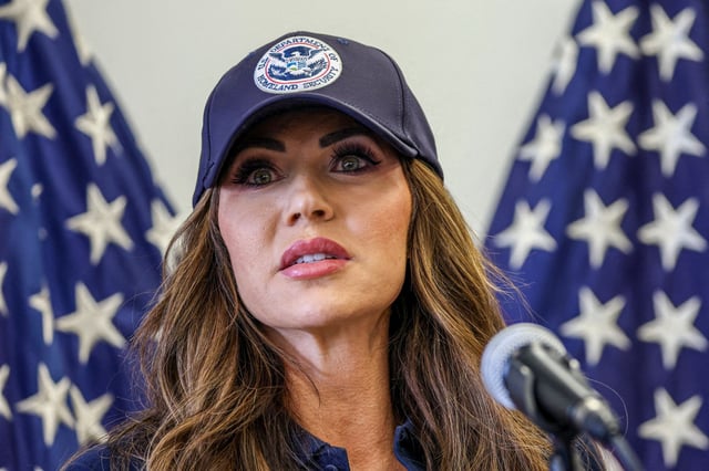 Kristi Noem in Los Angeles on June 12, 2025.