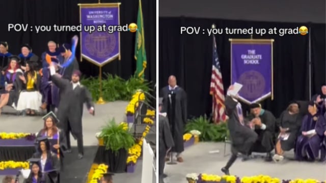 In a video posted on Instagram, Singh is seen stepping onto the graduation stage in traditional black robes, immediately breaking into bhangra.