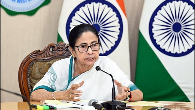 West Bengal chief minister Mamata Banerjee addresses a press conference in Kolkata on Wednesday. (ANI)