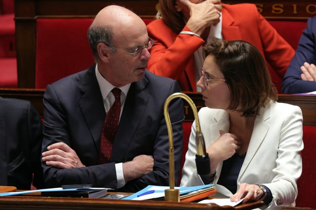 Éric Lombard et Amélie de Montchalin à l’Assemblée nationale le 30 avril.