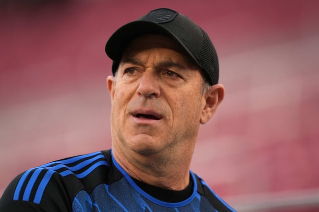 May 6, 2023; Santa Clara, California, USA; San Jose Earthquakes and Oakland Athletics owner John Fisher looks towards the pitch after a match against the Los Angeles FC at Levi's Stadium. Mandatory Credit: Darren Yamashita-USA TODAY Sports/File Photo
