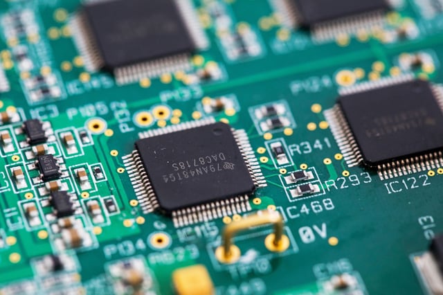 An integrated circuit microchip manufactured by Texas Instruments. The company pledged a major investment to expand US plants.