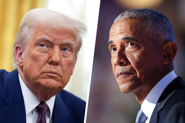 President Donald Trump; Barack Obama.
