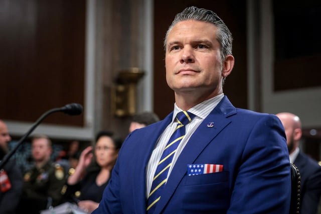 U.S. Secretary of Defense Pete Hegseth testifies before the Senate Armed Services Committee in the Dirksen Senate Office Building on June 18, 2025, in Washington, D.C.