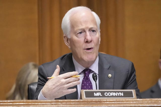 Sen. John Cornyn, R-Texas, speaks at a Senate Finance Committee hearing in April.