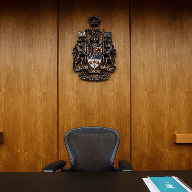 Judges bench at the Edmonton Law Courts building, in Edmonton on June 28, 2019. THE CANADIAN PRESS/Jason Franson