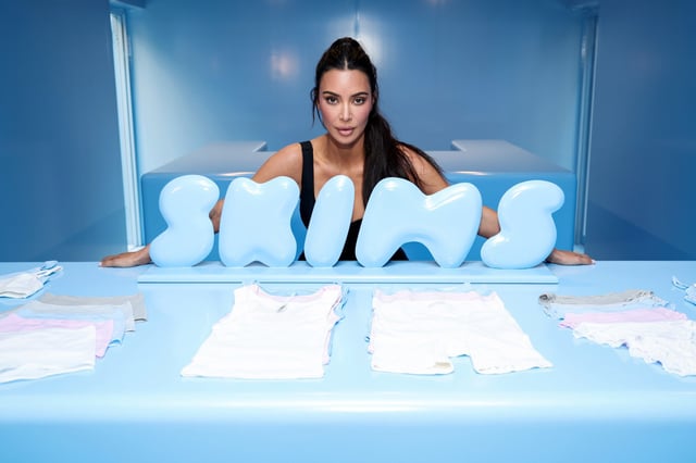 Kim Kardashian visits the Skims Summer Pop-Up Shop in the Channel Gardens at Rockefeller Center in New York City on May 16, 2023.