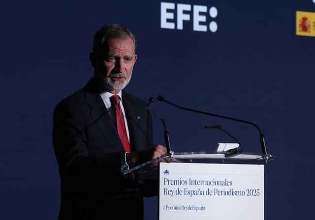 Felipe VI, durante su discurso.