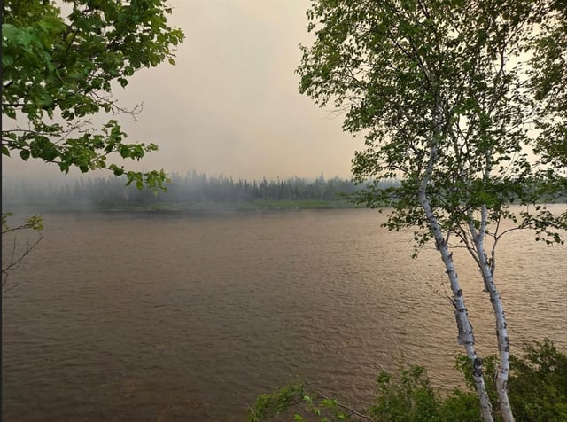 Photo of the smoke spreading courtesy of Exploits Search & Rescue