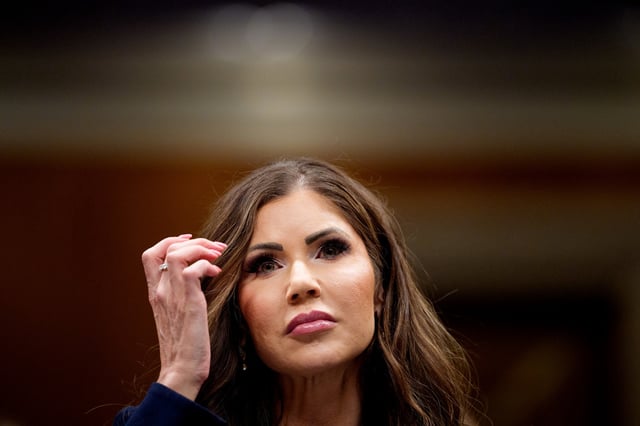 Kristi Noem appears for a Senate Appropriations Committee in Washington, DC. 