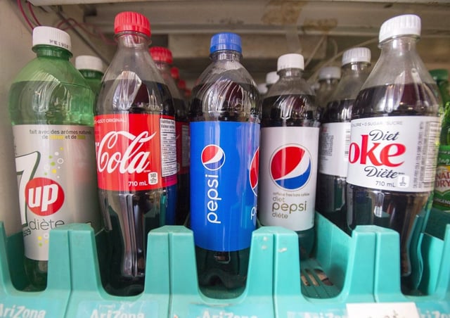 Sugary drinks are seen at a store Wednesday, Dec. 13, 2017 in Montreal. THE CANADIAN PRESS/Ryan Remiorz