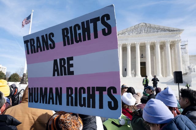 Hundreds rally outside of the U.S. Supreme Court in Washington, D.C., on December 4, 2024.