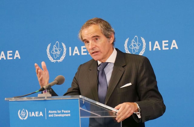 Rafael Grossi, head of the International Atomic Energy Agency (IAEA), speaks at a press conference in Wien, Austria, on June 9, 2025.