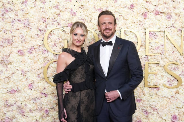 The couple pose together at the 2025 Golden Globes.