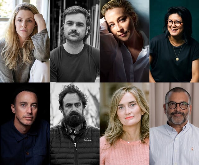 First Row L-R: Harriet Dyer, Dylan River, Asher Keddie, and Corrie Chen. Second Row L-R: Shaun Grant, Justin Kurzel, Hannah Carroll Chapman, and Darren Dale.