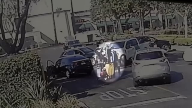 Surveillance footage captures the arrest of a Walmart employee during an immigration raid in Pico Rivera on Tuesday, June 17, 2025.