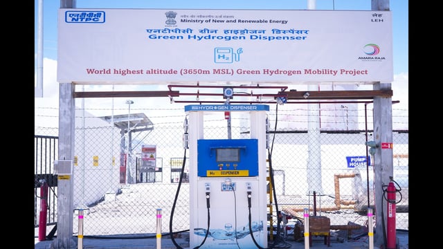 Following the formal flag-off of the hydrogen buses, Chaudhary conducted a detailed inspection of NTPC’s green hydrogen plant, including its production, storage, and dispensing systems. (File)