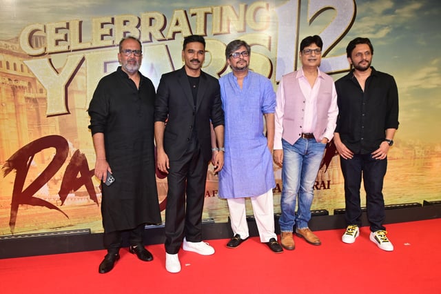 Pics: Dhanush, Kriti Sanon shine at Raanjhanaa's 12-year bash, Sonam Kapoor skips