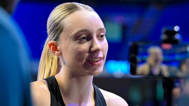 May 19, 2025; Arlington, Texas, USA; Dallas Wings guard Paige Bueckers (5) speaks to the media before the game between the Wings and the Seattle Storm at College Park Center. Mandatory Credit: Jerome Miron-Imagn Images