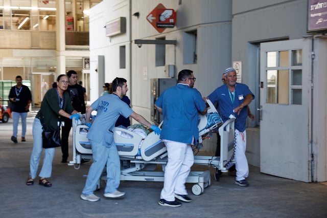 Medical staff continue their work at Soroka Medical Center following the missile strike overnight