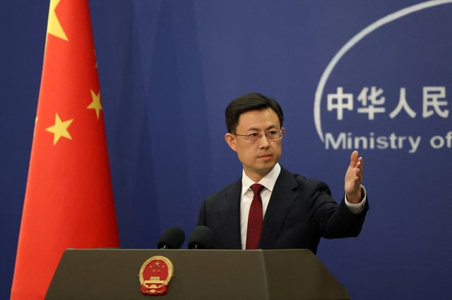 Chinese Foreign Ministry spokesperson Guo Jiakun takes a question from a journalist at a press conference in Beijing, China January 7, 2025. REUTERS/Florence Lo/File Photo