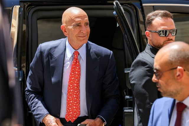 US special envoy for Syria Tom Barrack arrives to meet with Lebanon's prime minister in Beirut