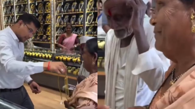 Elderly man bought 'mangalsutra' for wife.  | Image: Instagram/Screengrab