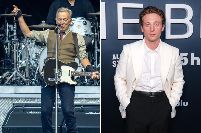 L:American rock singer, songwriter, and guitarist Bruce Springsteen aka The Boss performs on stage during a concert at Olympiastadion on June 11, 2025 in Berlin, Germany, R: Jeremy Allen White attends a dinner for the cast and producers of &#34;The Bear&#34; at Musso &amp; Frank Grill on June 9, 2025, in Hollywood, California.