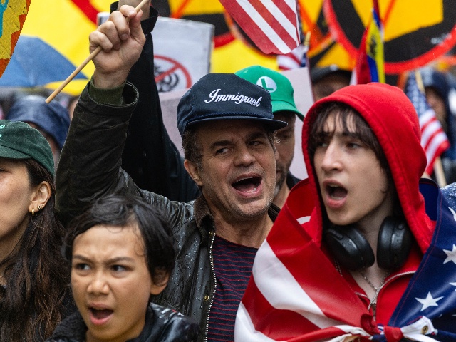 NEW YORK, NEW YORK - JUNE 14: Mark Ruffalo, along with thousands of New Yorkers, march in opposition of Donald Trump's presidency on the day of the military parade celebrating the 250th anniversary of the U.S. Army on June 14, 2025 in New York, New York. Hundreds of marches and protests against the Trump administration are happening across the United States today. Today's parade coincides with President Trump's birthday. (Photo by Alex Kent/Getty Images)
