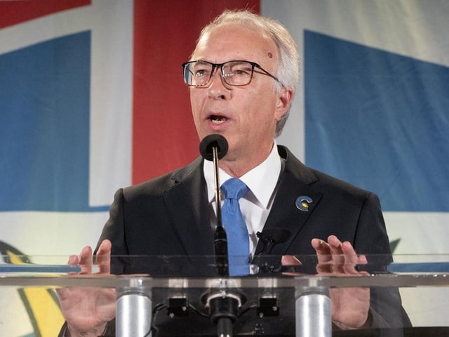 VANCOUVER, BC - October 19, 2024 - John Rustad  at Conservative party during BC Provincial election inside Rocky Mountaineer Station in Vancouver, BC, October 19, 2024. 	
(Arlen Redekop / Postmedia staff photo) (Story by reporter) [PNG Merlin Archive]